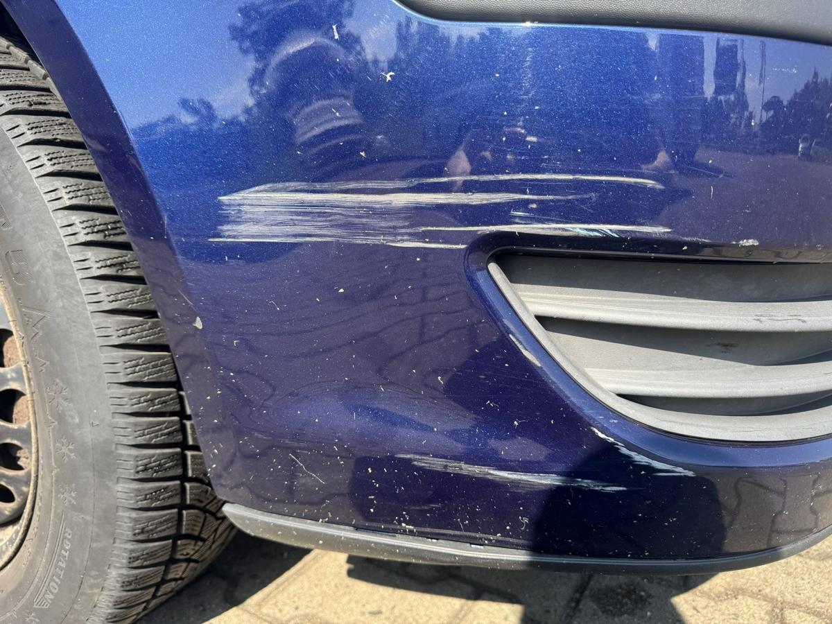 VW Touran 1T original Stossf&auml;nger Sto&szlig;stange vorn LD5Q Shadow Blue Metallic Facelift ab 11/2006 Bj.2009